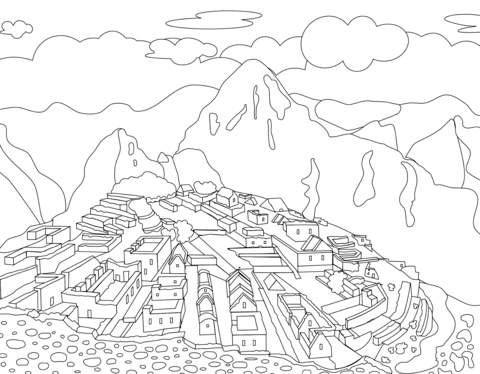 Machu Picchu Coloring Page